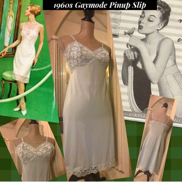 ♥️1960s True Vintage Philmaid Embroidered Pinup Nightie Slip Lingerie M♥️ - Picture 5 of 6